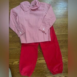 Kids Red Checkered Matching Set